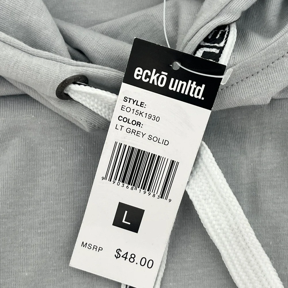 Ecko Unltd Mens Large Pullover Hoodie Gray Short Sleeve Kangaroo Pocket NWT - Picture 7 of 14